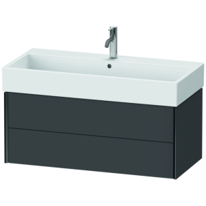 Duravit XViu Waschtisch-Unterschrank XV43370B249 98,4 x 39,7 x 45,4 cm, graphit matt, 2 Schubkästen, schwarz matt