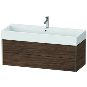 Duravit XViu vanity unit XV43380B121 118.4 x 39.7 x 45.4 cm, dark walnut, 2 drawers, matt champagne