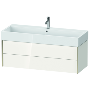 Duravit XViu vanity unit XV43380B122 118.4 x 39.7 x 45.4 cm, white high gloss, 2 drawers, matt champagne
