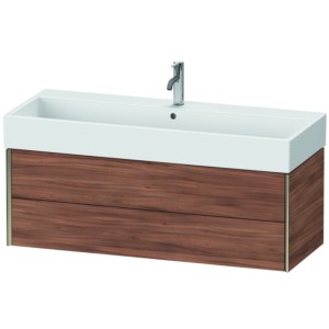 Duravit XViu vanity unit XV43380B179 118.4 x 39.7 x 45.4 cm, natural walnut, 2 drawers, matt champagne