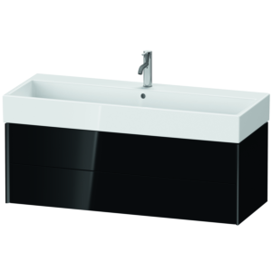 Duravit XViu Waschtisch-Unterschrank XV43380B240 118,4 x 39,7 x 45,4 cm, schwarz hochglanz, 2 Schubkästen, schwarz matt