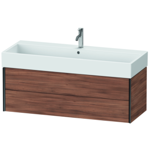 Duravit XViu vanity unit XV43380B279 118.4 x 39.7 x 45.4 cm, natural walnut, 2 drawers, matt black