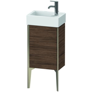Meuble vasque Duravit XViu XV4530RB121 36,4 x 23,4 x 49,3 cm, ouverture à droite, noyer foncé, 1 porte, champagne mat
