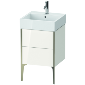 Duravit XViu vanity unit XV45330B122 48.4 x 49.3 x 45.4 cm, white high gloss, 2 pull-outs, matt champagne