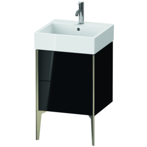 Duravit XViu vanity unit XV45330B140 48.4 x 49.3 x 45.4 cm, black high gloss, 2 pull-outs, matt champagne