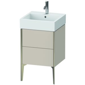 XViu Duravit vasque XV45330B191 48,4 x 49,3 x 45,4 cm, taupe mat, 2 coulissants, champagne mat