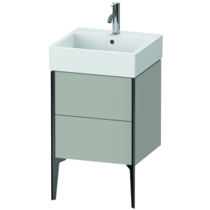 XViu Duravit vasque XV45330B207 48,4 x 49,3 x 45,4 cm, gris béton mat, 2 coulissants, noir mat