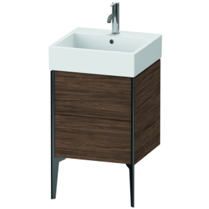 Meuble vasque Duravit XViu XV45330B221 48,4 x 45,4 x 49,3 cm, noyer foncé, 2 tiroirs, noir mat