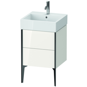 Duravit XViu Waschtisch-Unterschrank XV45330B222 48,4 x 49,3 x 45,4 cm, weiß hochglanz, 2 Auszüge, schwarz matt
