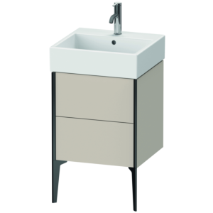 XViu Duravit vasque XV45330B291 48,4 x 49,3 x 45,4 cm, taupe mat, 2 coulissants, noir mat