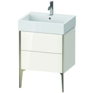 Duravit XViu Waschtisch-Unterschrank XV45340B122 58,4 x 49,3 x 45,4 cm, weiß hochglanz, 2 Auszüge, champagner matt