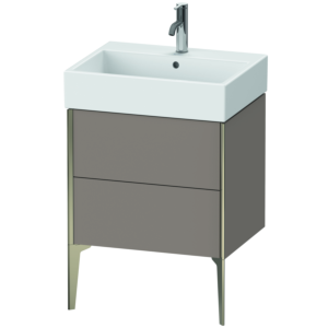 XViu Duravit vasque XV45340B143 58,4 x 49,3 x 45,4 cm, basalte mat, 2 coulissants, champagne mat