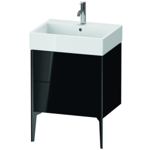 XViu Duravit vasque XV45340B240 58,4 x 49,3 x 45,4 cm, noir brillant, 2 coulissants, noir mat