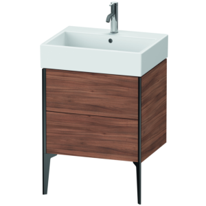Duravit XViu Waschtisch-Unterschrank XV45340B279 58,4 x 49,3 x 45,4 cm, nussbaum natur, 2 Auszüge, schwarz matt