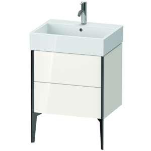Duravit XViu vanity unit XV45340B285 58.4 x 49.3 x 45.4 cm, white high gloss, 2 pull-outs, black matt