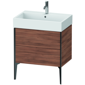 Duravit XViu Waschtisch-Unterschrank XV45350B279 68,4 x 49,3 x 45,4 cm, nussbaum natur, 2 Auszüge, schwarz matt