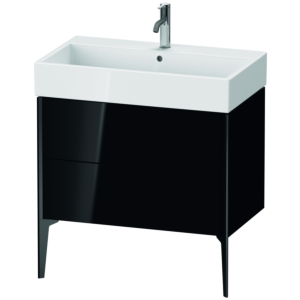 XViu Duravit vasque XV45360B240 78,4 x 49,3 x 45,4 cm, noir brillant, 2 coulissants, noir mat