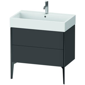 Duravit XViu vanity unit XV45360B249 78.4 x 49.3 x 45.4 cm, graphite matt, 2 pull-outs, black matt