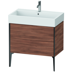 Duravit XViu Waschtisch-Unterschrank XV45360B279 78,4 x 49,3 x 45,4 cm, nussbaum natur, 2 Auszüge, schwarz matt