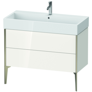 Duravit XViu vanity unit XV45370B122 98.4 x 49.3 x 45.4 cm, white high gloss, 2 pull-outs, matt champagne