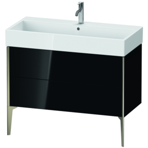 Duravit XViu vanity unit XV45370B140 98.4 x 49.3 x 45.4 cm, black high gloss, 2 pull-outs, matt champagne