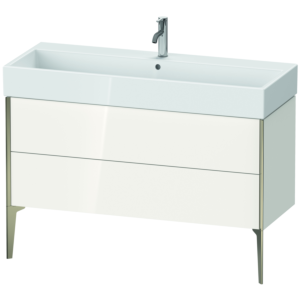Duravit XViu vanity unit XV45380B122 118.4 x 49.3 x 45.4 cm, white high gloss, 2 pull-outs, matt champagne