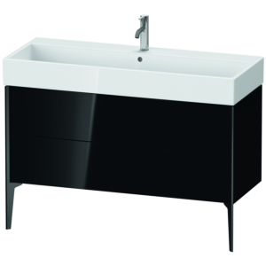 Duravit XViu vanity unit XV45380B240 118.4 x 49.3 x 45.4 cm, black high gloss, 2 pull-outs, black matt