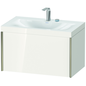 Duravit XViu vasque XV4610EB122C 80x48cm, 2000 , 2 trous pour robinetterie, champagne mat, Cadres C, blanc brillant