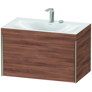 XViu Duravit vasque XV4610EB179C 80x48cm, 2000 , 2 trous pour robinetterie, champagne mat, Cadres C, noyer naturel