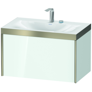 Duravit XViu Waschtisch-Unterschrank XV4610EB185P 80x48cm, 1 Auszug, 2 Hahnloch, champagner matt, Rahmen P, weiß hochglanz