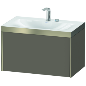 XViu Duravit vasque XV4610EB190P 80x48cm, 2000 , 2 trous pour robinetterie, champagne mat, Cadres P, flanelle gris soie mat