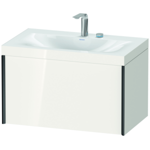 Duravit XViu vasque XV4610EB222C 80x48cm, 2000 , 2 trous pour robinetterie, noir mat, Cadres C, blanc brillant