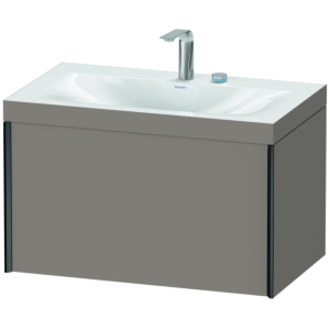 XViu Duravit vasque XV4610EB243C 80x48cm, 2000 , 2 trous pour robinetterie, noir mat, Cadres C, basalte mat