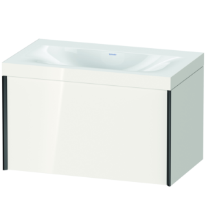 Duravit XViu vasque XV4610NB222C 80x48cm, 2000 , noir mat, Cadres C, blanc brillant