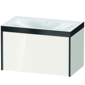 Duravit XViu vasque XV4610NB222P 80x48cm, 2000 , noir mat, Cadres P, blanc brillant