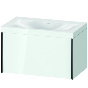 Duravit XViu vasque XV4610NB285C 80x48cm, 2000 , noir mat, Cadres C, blanc brillant