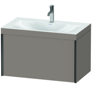 Duravit XViu Waschtisch-Unterschrank XV4610OB243C 80x48cm, 1 Auszug, 1 Hahnloch, schwarz matt, Rahmen C, basalt matt