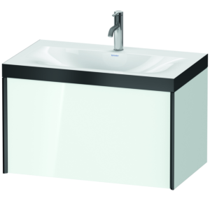 Duravit XViu vasque XV4610OB285P 80x48cm, coulissant 2000 2000 , noir mat, Cadres P, blanc brillant