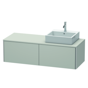 Duravit XSquare Waschtisch-Unterschrank XS4903R0707 140x40x54,8cm, 2 Auszüge, rechts, Betongrau matt