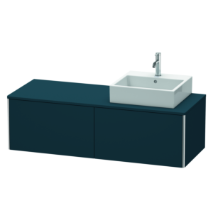 Duravit XSquare Duravit XS4903R9898 140x40x54.8cm, 2 tiroirs, à droite, finition satinée bleu nuit