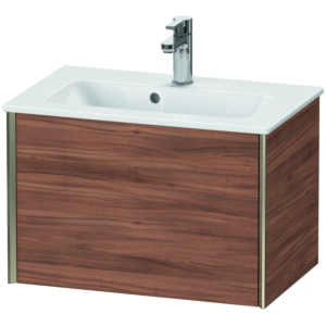 Duravit XViu Waschtisch-Unterschrank XV40780B179 61 x 40 x 39 cm, nussbaum natur, 1 Auszug, wandhängend, champagner matt
