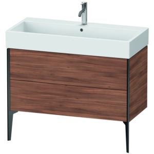 Duravit XViu Waschtisch-Unterschrank XV45370B279 98,4 x 49,3 x 45,4 cm, nussbaum natur, 2 Auszüge, schwarz matt
