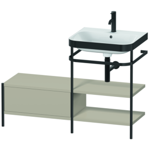 Duravit Happy D.2 Plus vanity combination HP4745O6060 120 x 49 cm, 1 tap hole, taupe satin finish, with metal console