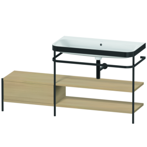 Duravit Happy D.2 Plus combinaison lavabo pour meuble HP4748N7171 160 x 49 cm, sans trou pour robinetterie, chêne méditerranéen, avec console en métal