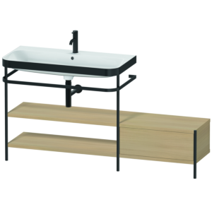 Duravit Happy D.2 Plus furniture washbasin combination HP4753O7171 160 x 49 cm, 1 tap hole, Mediterranean oak, with metal console