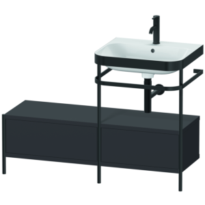 Duravit Happy D.2 Plus furniture washbasin combination HP4755O8080 120x49cm, with metal console, 1 tap hole, graphite super matt