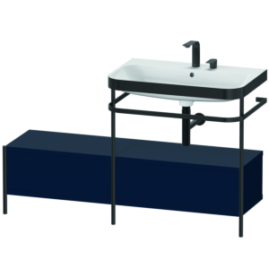 Combinaison lavabo pour meuble Duravit Happy D.2 Plus HP4757E9898 140x49cm, avec console en métal, 2 trous pour robinetterie, finition satinée bleu nuit