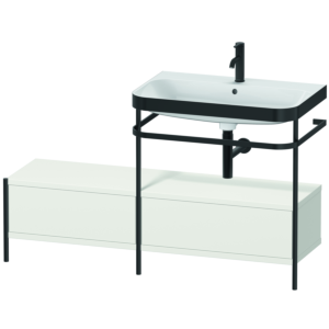 Duravit Happy D.2 Plus combinaison lavabo pour meuble HP4757O3939 140x49cm, avec console en métal, 1 trou pour robinet, nordic blanc mat