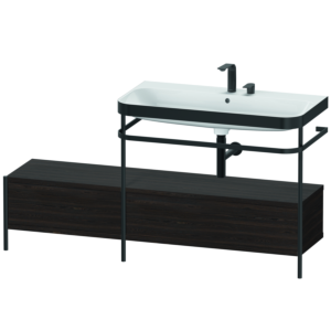 Duravit Happy D.2 Plus furniture washbasin combination HP4758E6969 160x49cm, with metal console, 2 tap holes, brushed walnut