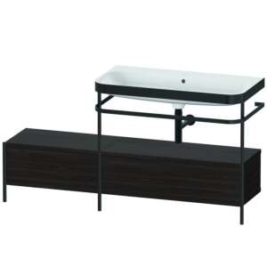 Duravit Happy D.2 Plus Möbelwaschtisch-Kombination HP4758N6969 160x49cm, mit Metallkonsole, ohne Hahnloch, nussbaum gebürstet